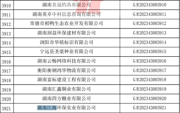 2023年湖南江海，“高新技術(shù)企業(yè)”復(fù)審順利通過！